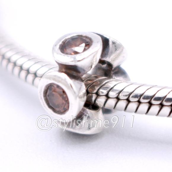 Authentic PANDORA Lights Brown CZ Spacer - Picture 1 of 11